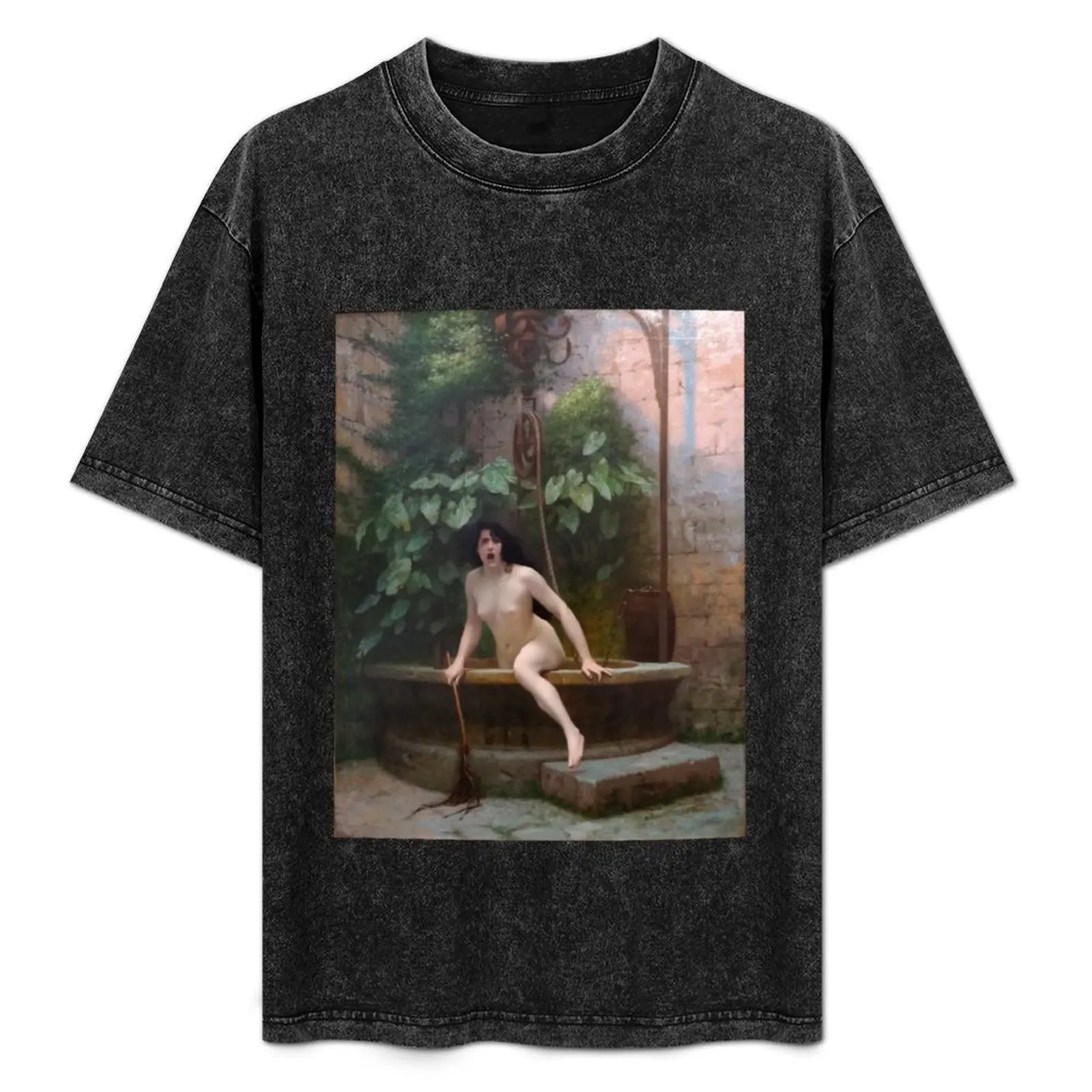 

Truth Coming Out of Her Well to Shame Mankind, by Jean-Léon Gérme. T-Shirt Casual Pattern Print Tee Shirt