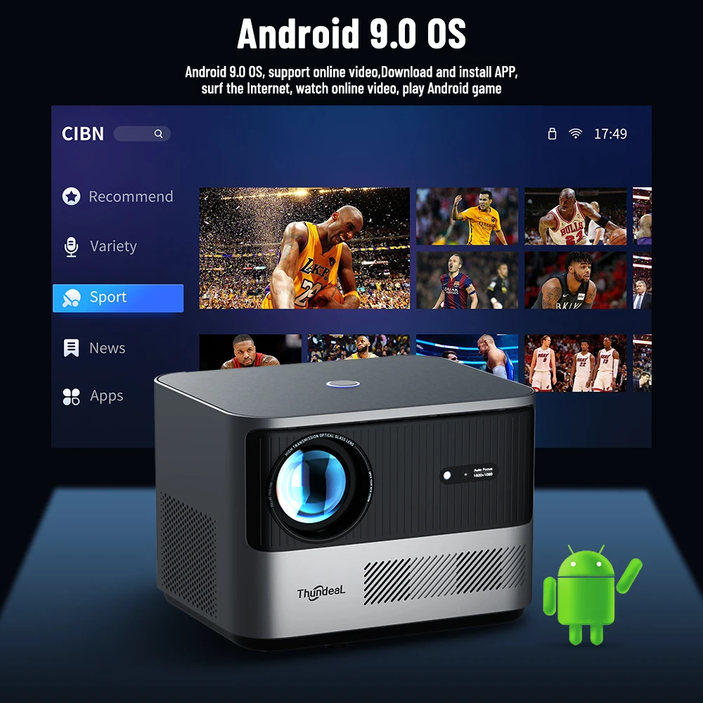 ThundeaL TDA6 Full HD Projektor 1080P 2K 4K Video Heimkino Autofokus 5G WLAN Android Projektor TDA6W 3D Tragbarer Beamer – Detail 12
