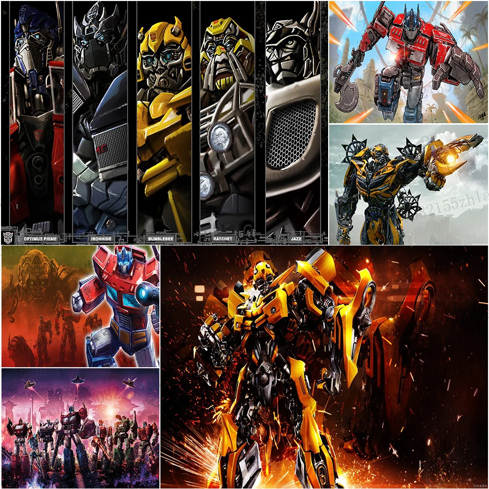 

Transformers Birthday Party Photo Backdrop Cartoon Background wall decoration Baby Shower Banner Photo Background