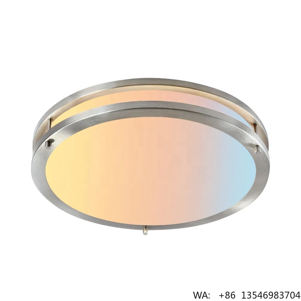 Hot Sales 12inch 24W IP44 Modern LED Surface Mounted Dimmable Ceiling Light Brushed Nickel for Home Office