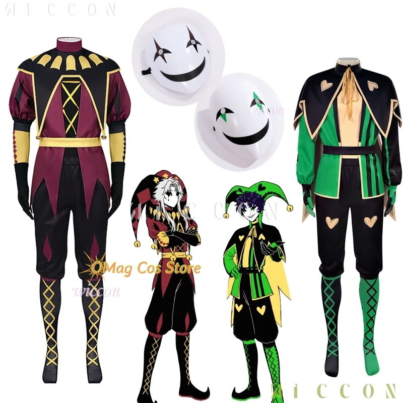 

Halloween Adult Dress up The Freak Circus Pierrot Cosplay Clown Outfit Costume Game 2025 Halloween Horror Men Roleplay Clothing