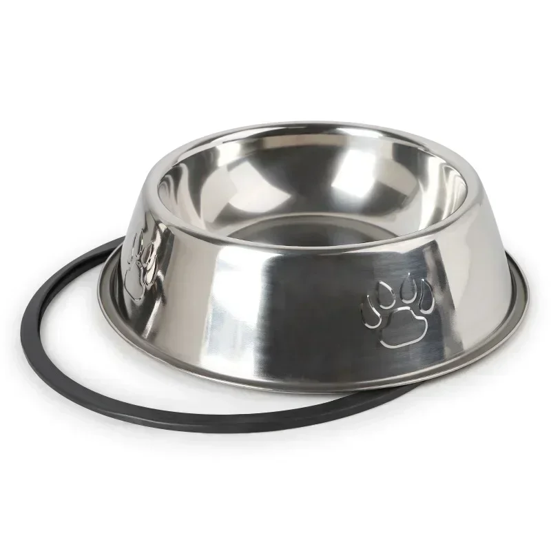 Quality Paw Stainless Steel Pet Dog Bowl Feeder Skidproof Anti-ant Shape Cat Dog Bowls Food Accessories Pet Supplies