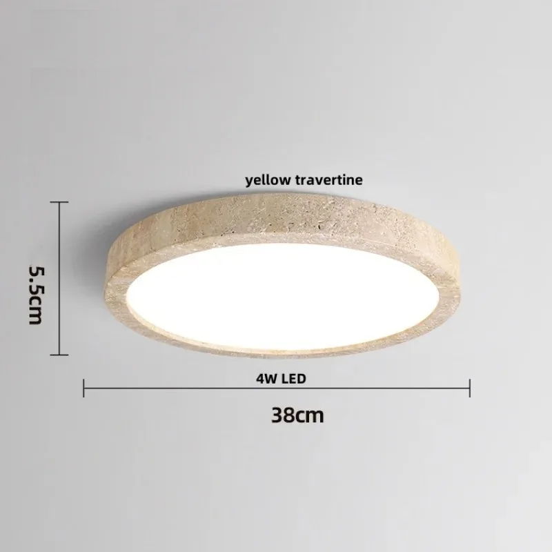 Gele grotsteen LED-plafondverlichting Gang Woonkamer Scandinavisch Modern Wabi Sabi Natuurlijke gele travertijn plafondlamp Plafon