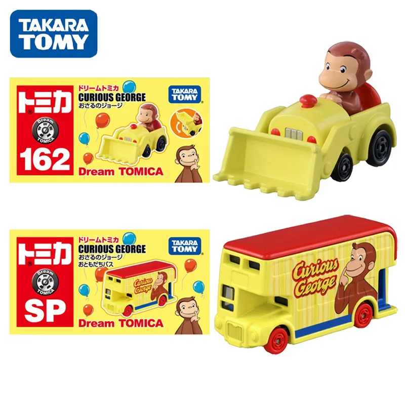 

TAKARA TOMY Dream Tomica NO.162 SP CURIOUS GEORGE Excavator Bus Mini Diecast Alloy Model Car Toy Metal Gifts for Children