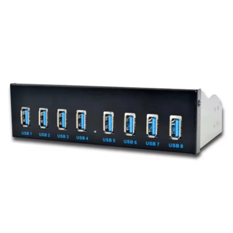 -A25M Hub da pannello frontale USB 3.0 USB3 5.25 a 8 porte, splitter USB multiuso, USB-HUB per PC;
