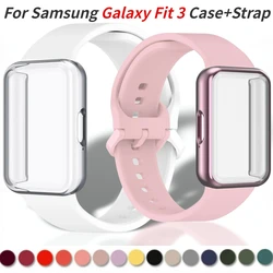 TPU Case+Silicone Strap for Samsung Galaxy Fit 3 Smart Protective Shell for Samsung Galaxy Fit 3 Replaceable Bracelet Wristband