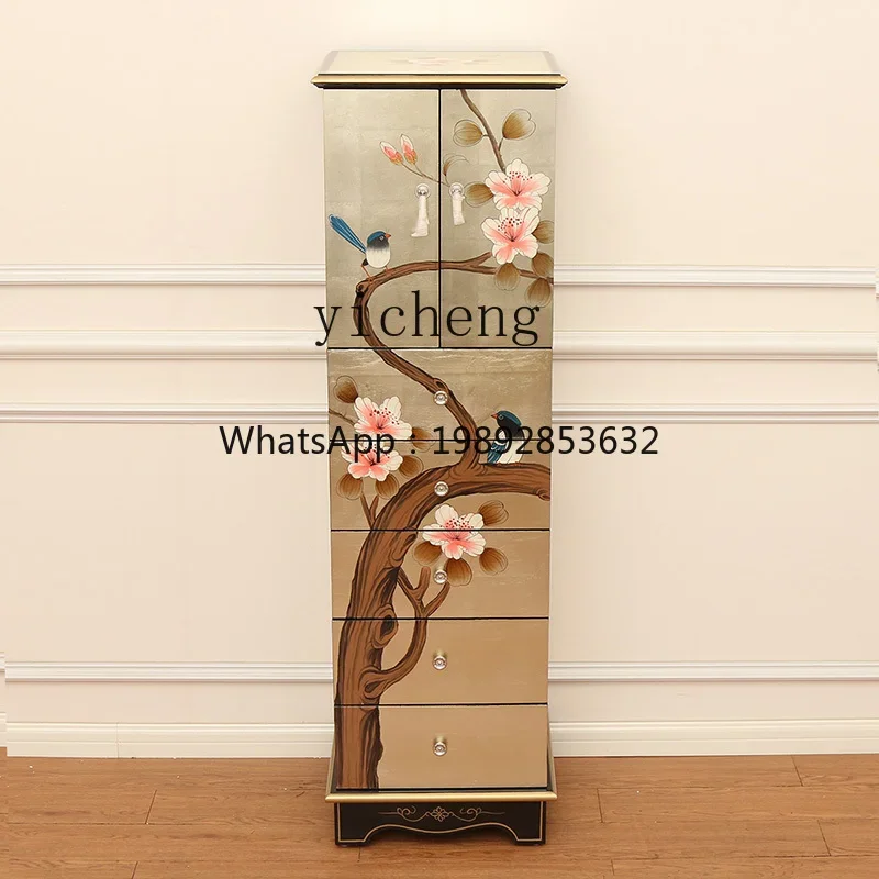 r5.13 Five-Drawer Cabinet Solid Wood with Doors Drawer Storage Side Cabinet Decoration