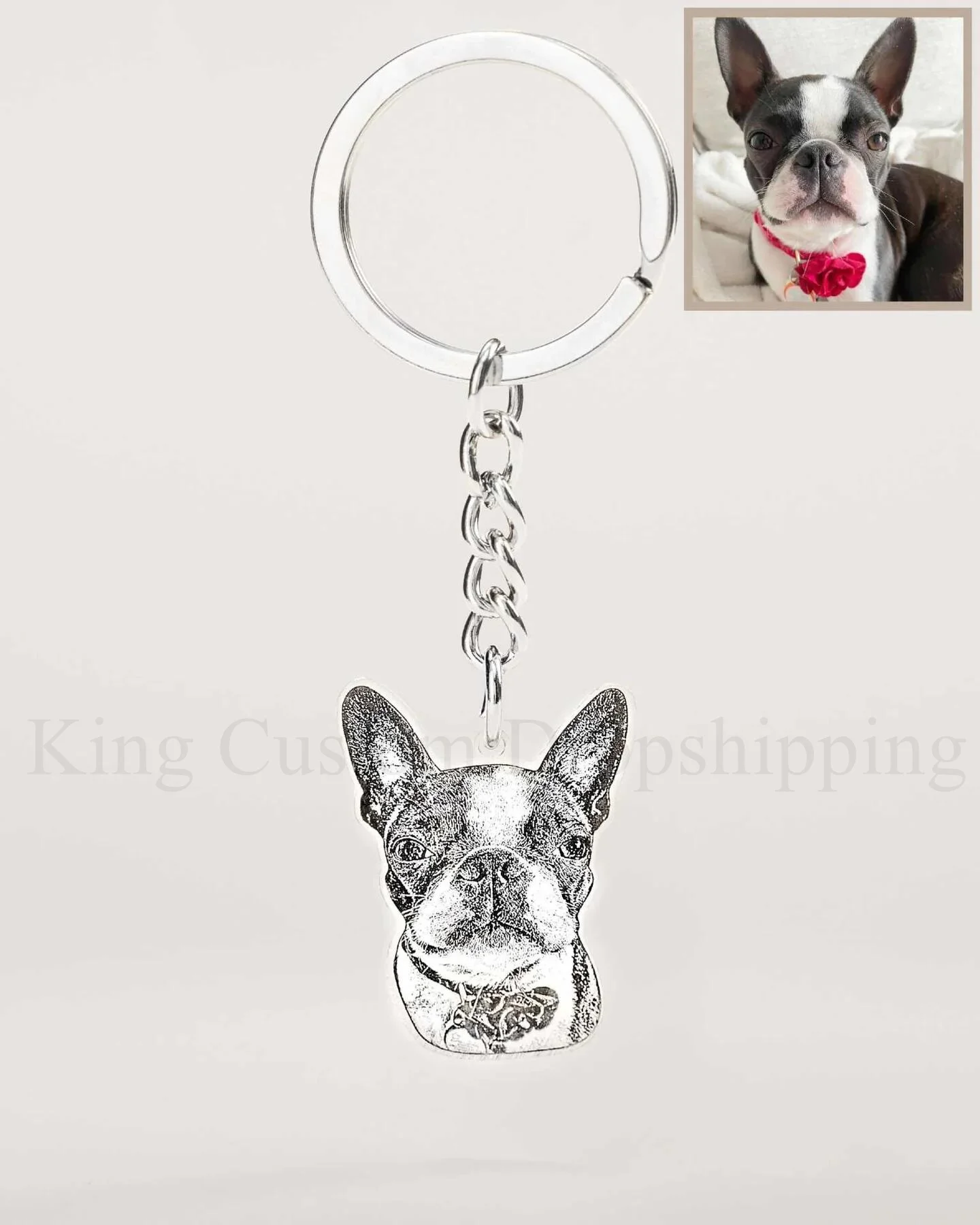 

2025 Custom Fashion Pet Keychain Engrave Dog and Cat Photos Lifelike Jewelry Birthday Gifts Valentine's Day Gifts for Lovers