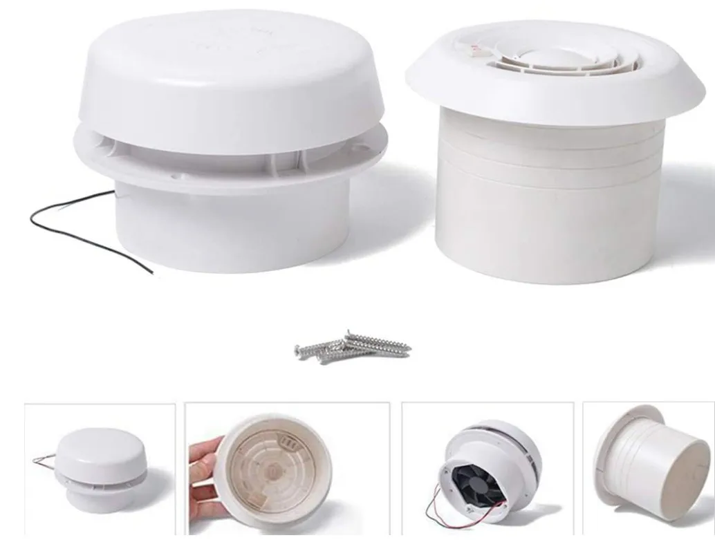RV 12V Mushroom Head Fan, Ventilation Fan Modification Accessories, Top Mounted Round