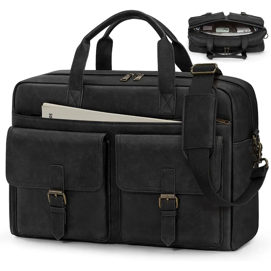 

Vintagestyle Messenger Bag for Men with 16Inch Leather Laptop Compartment Ideal for Work Office and Travel Use Durable Shoulder