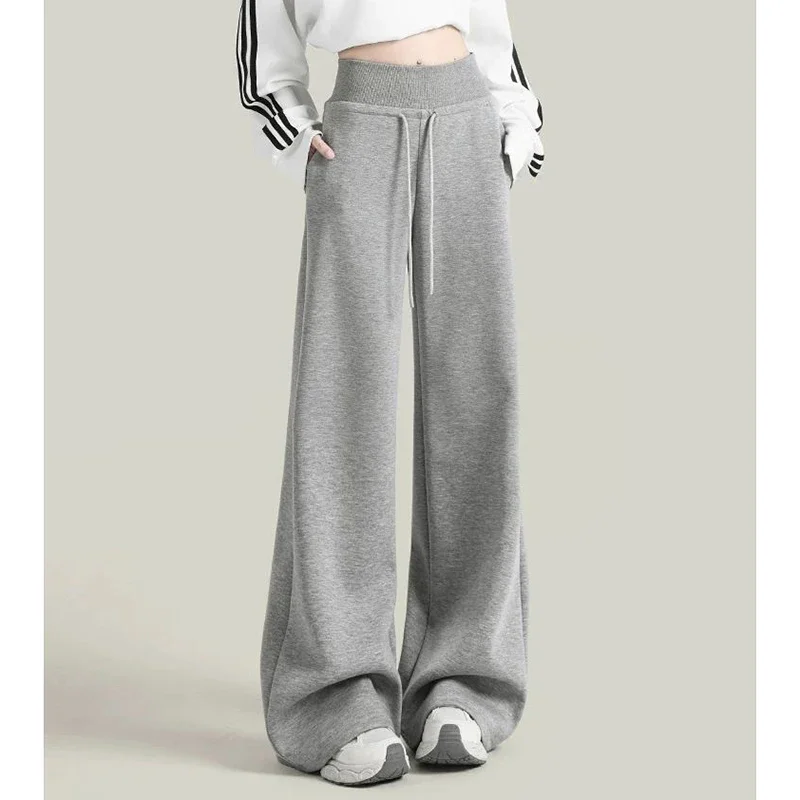 Pantalones informales de pierna recta a la moda para mujer, cómodos pantalones ajustados de cintura alta para mujer, pantalones coreanos elegantes para uso diario