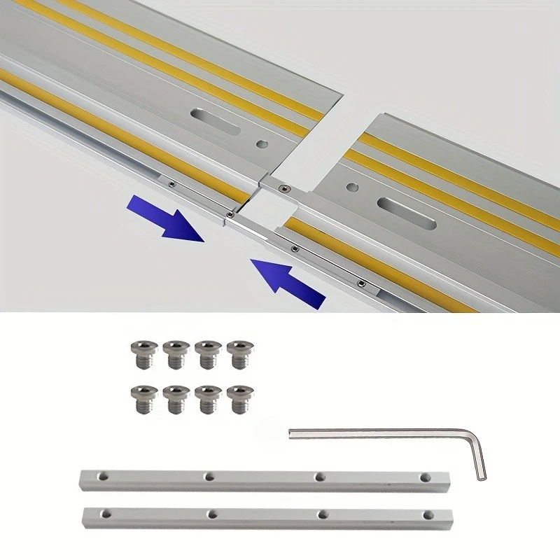 1Set  Aluminum Track Saw Guide Rail Connector Set Board Cutting Guide Rail Connector Applicable to Makita/Festool Track Saw
