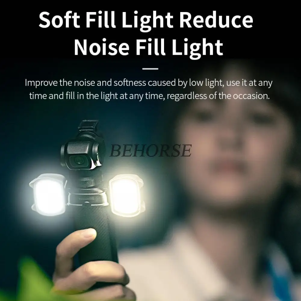 Lâmpada de braçadeira de telefone ajustável para bolso 3 luz de preenchimento magnético 3 cores luzes led para dji osmo bolso 3 acessórios da câmera