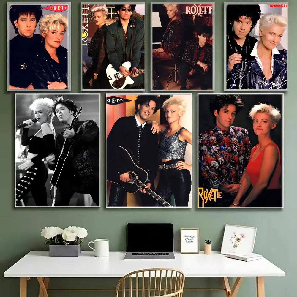 Póster de Swedish Pop Rock R-Roxette, póster icónico, arte de pared impreso, póster decorativo, decoración del hogar, regalo sin marco