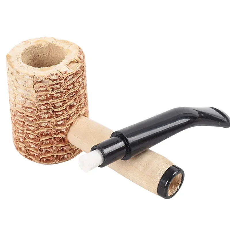 Corn Tobacco Pipe Medium Lengthened Straight Cigarette Pipes Smoking Pipe Smoking Cigarette Holder Mouthpiece Accessories