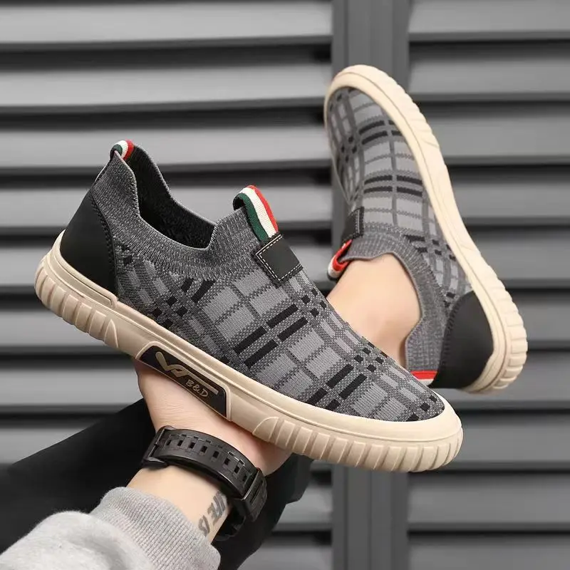

Men's Slip-On Socks Shoes Breathable Comfortable air Mesh Fashionable Sports Easy Wear Flat Rubber Sole Casual Low Top Sneakers