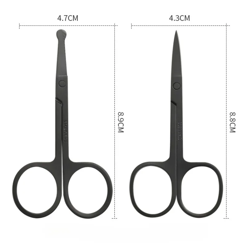 Ножницы для стрижки волос в носу из нержавеющей стали, мини-портативный инструмент для ухода за волосами в носу с круглой головкой для мужчин и женщин, машинка для стрижки волос в носу для бровей и ушей