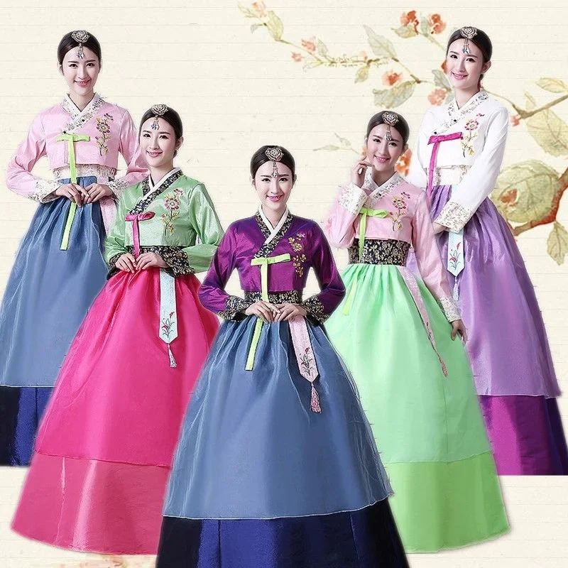 

New Female Traditional Korean Hanbok Dress Korean Folk Stage Dance Costume Korea Traditional Costume Hanbok Korean Dress