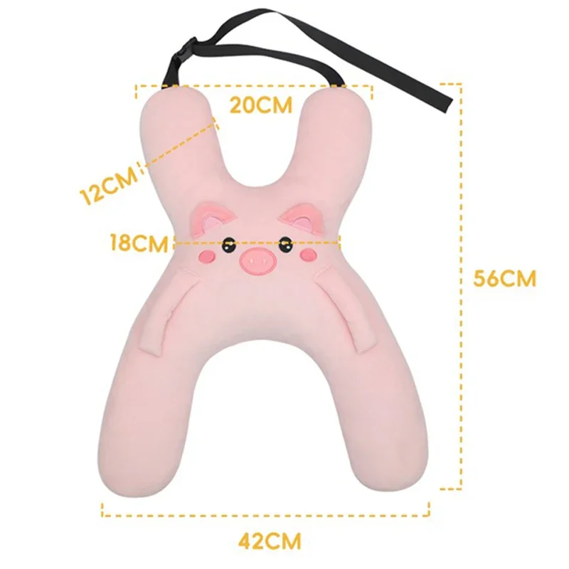 Cute Cartoon Kids Travel Child Pillow Neck Pillow Seat Back Pillow for Long-distance Driving Sleeping Car Seat Massager