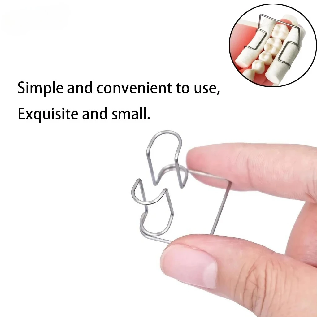 

40 шт., держатель для ватных рулонов, автоклавируемый зажим для ватных рулонов из нержавеющей стали, диаметр 1 мм, стерилизаемые лабораторные принадлежности для стоматологии