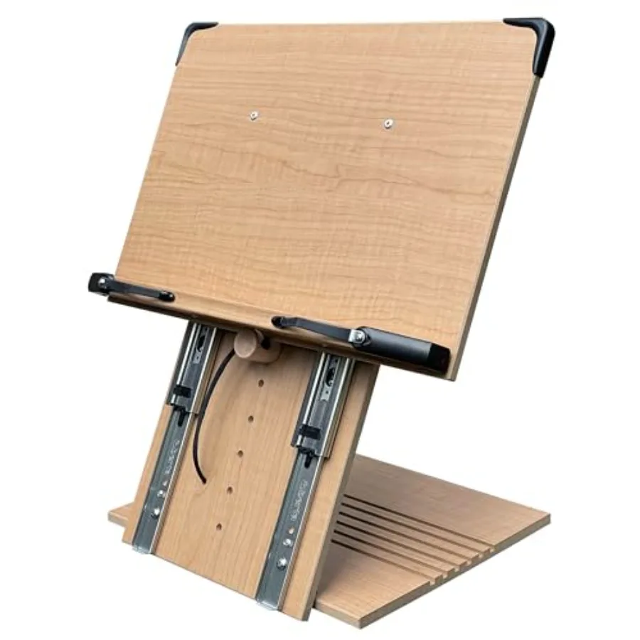 Portable Height Adjustable Foldable Eye Level Bookstand Holder for Reading Hands Free Large Thick Heavy College Textbooks Table