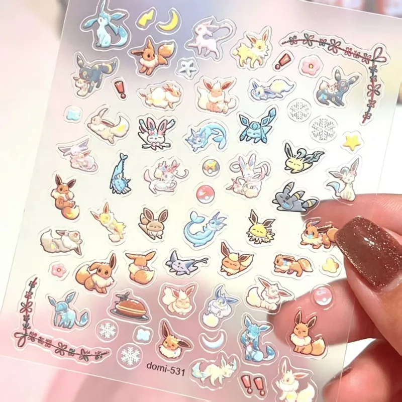 Pokemon Eevee Evolution Stickers Glaceon Leafeon Sylveon Umbreon Espeon Vaporeon Jolteon Flareon Anime Toys for Kids Scrapbook
