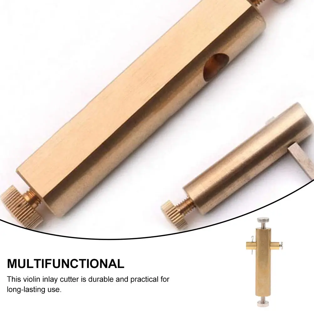 

1pc Professional Inlaid Slot Cutter Golden Brass Body Sharp Durable Violin Making Tool Luthier Groove Engraving Machine For