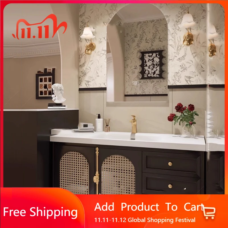 

Luxury Vanity Bathroom Cabinet Luxury Light Wooden Drawers Storage Bathroom Vanity Space Saving Organizer Schrank Room Furniture