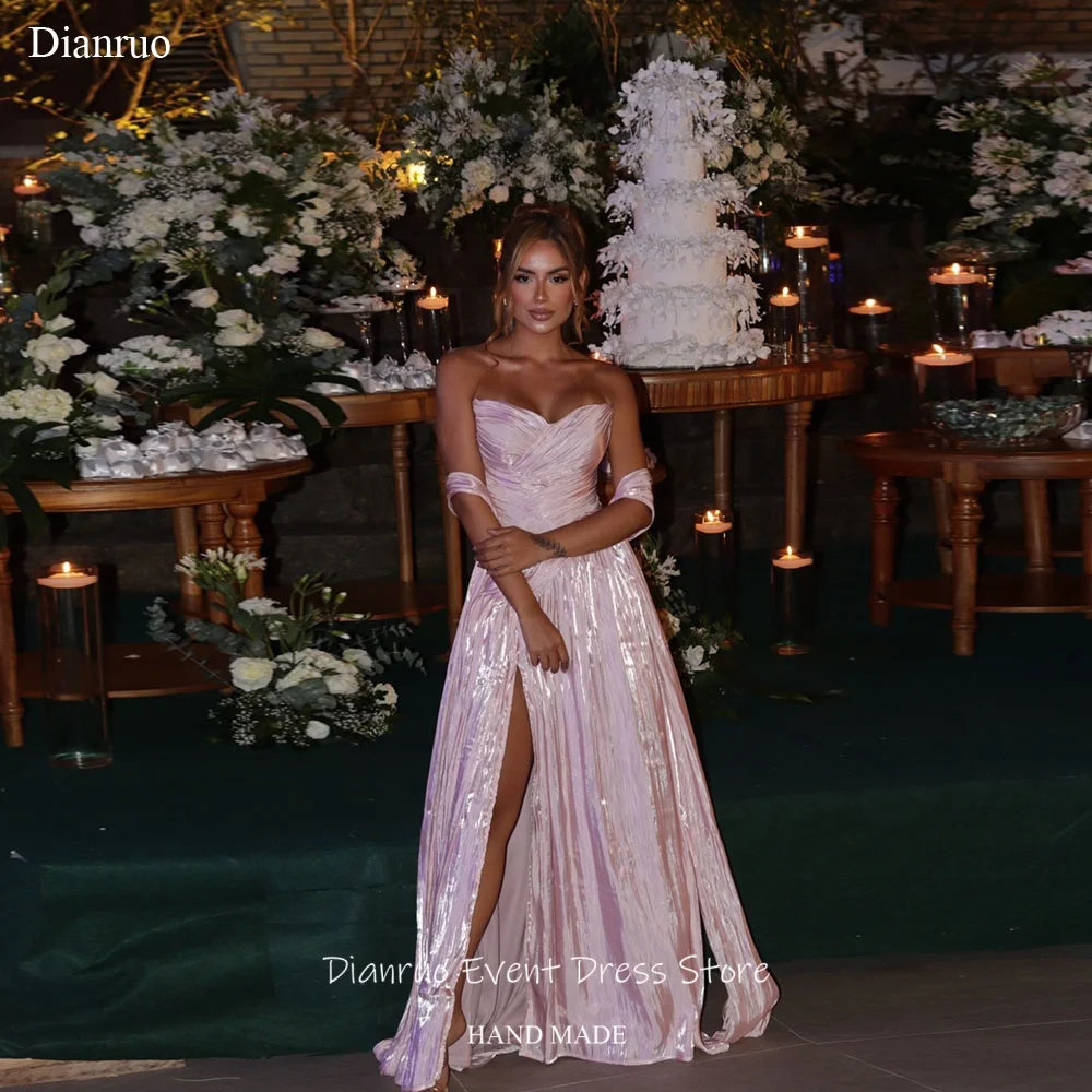 Dianruo Shimmering Ribbons Wedding Dress Ruched Bodice A Line Vestido De Noiva Sweetheart Bridal Evening Dresses Customized