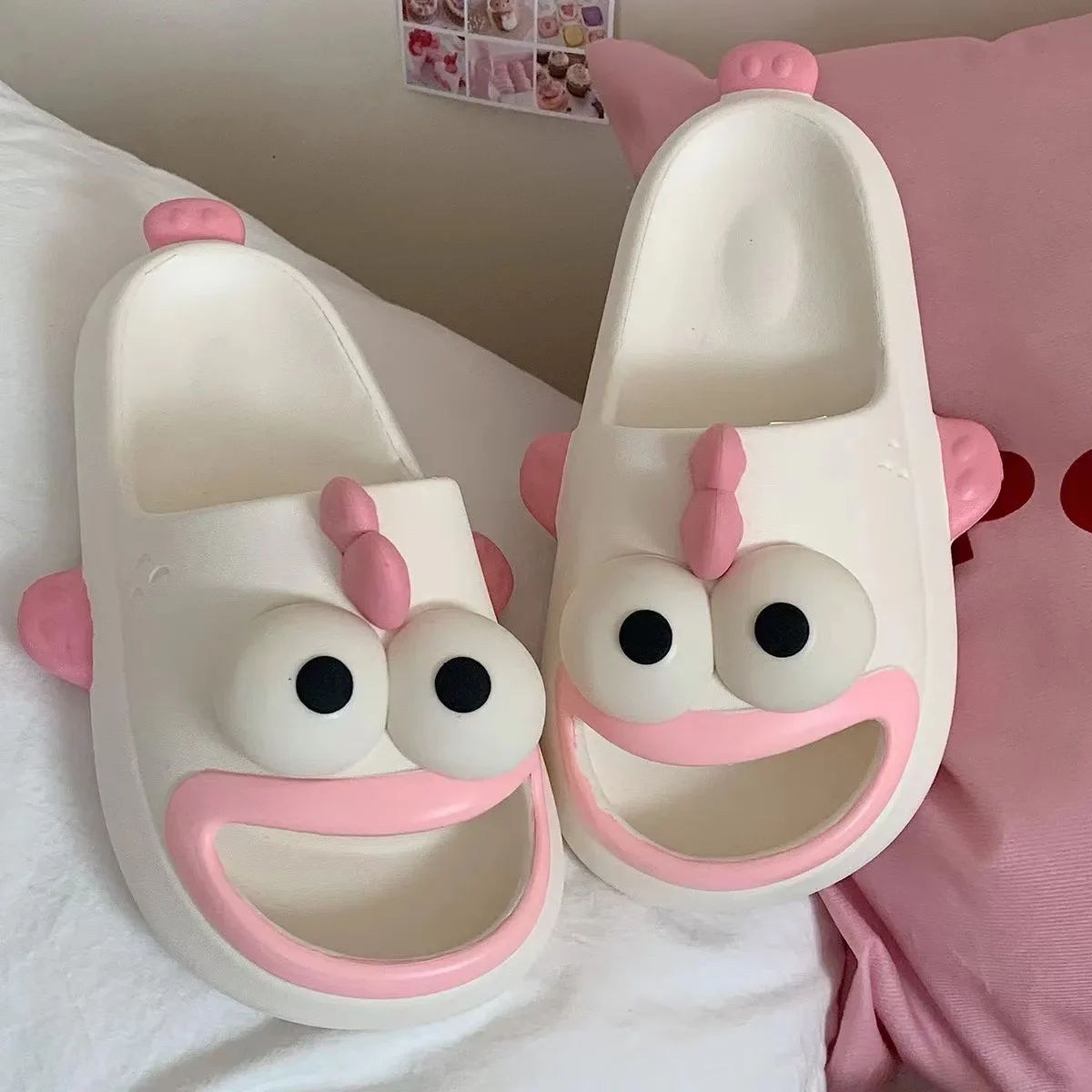 Tongue Slippers Fish Cloud Slides for Women Men Animals Slippers Open Toe Slide Sandals Flops Summer Non-Slip Beach Shower Shoes