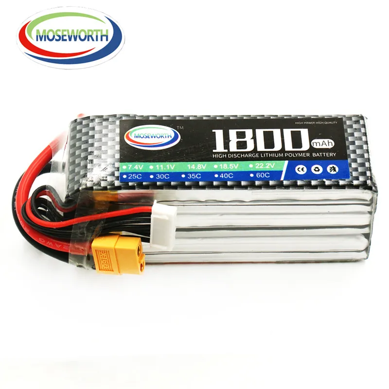 6S 22.2V Lipo Battery 1300mAh 1500mAh 1800mAh 120C With XT60 Plug For RC FPV Drone Quadcopter Helicopter Airplane