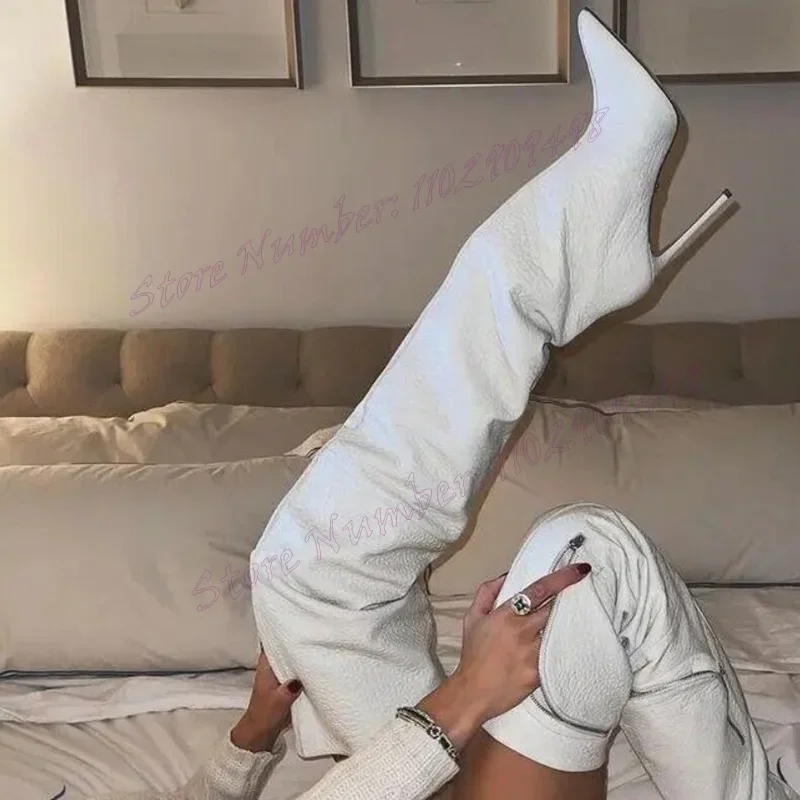 Black Pocket Decor Knee High Boots Matte Leather Pointed Toe Shoes for Women Thin High Heels Sexy Shoes 2025 Zapatos Para Mujere