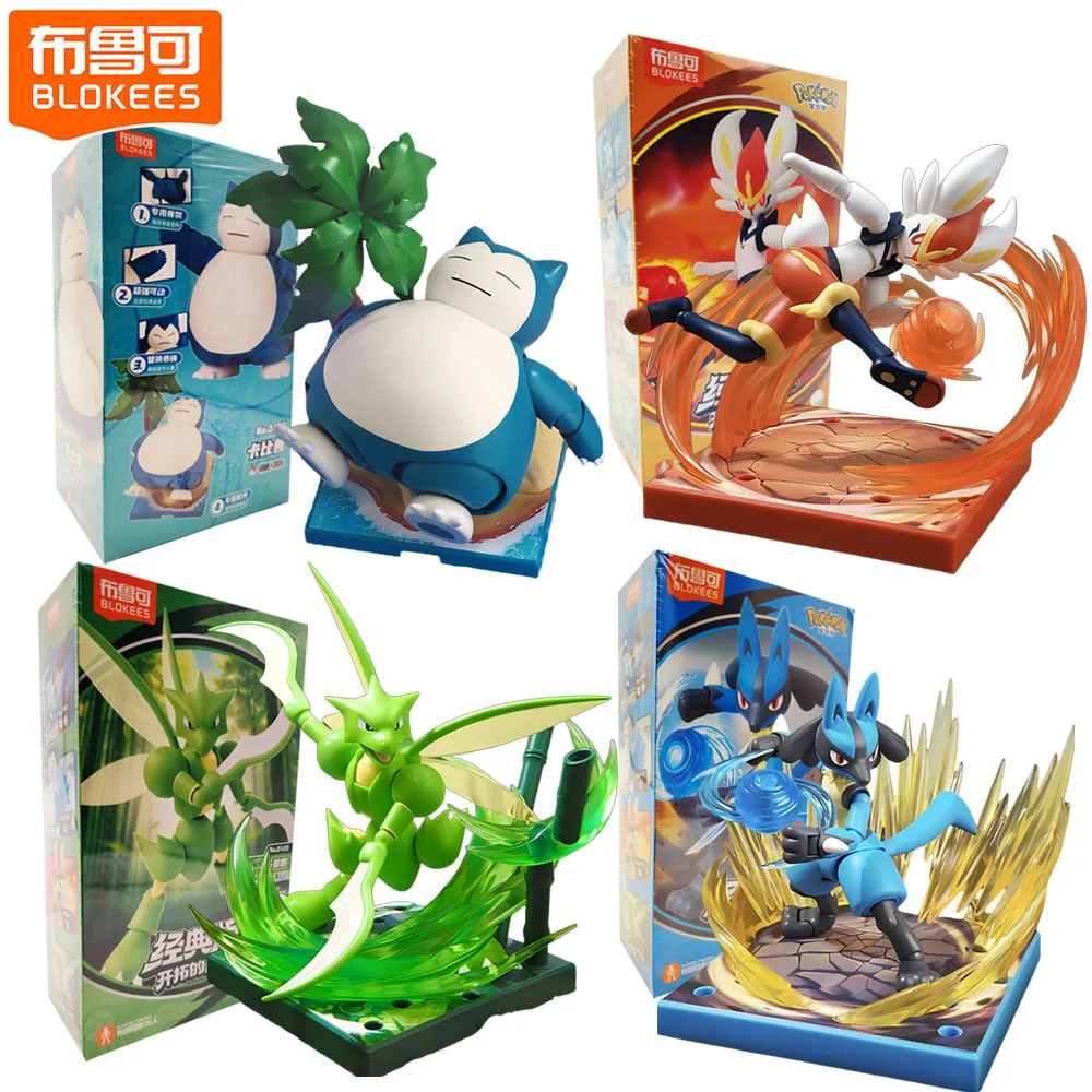 

BLOKEES Pokemon L Classic Edition Action Figures Scyther Charizard Assembled Model Toys Birthday Surprise Gifts for Boys Girls