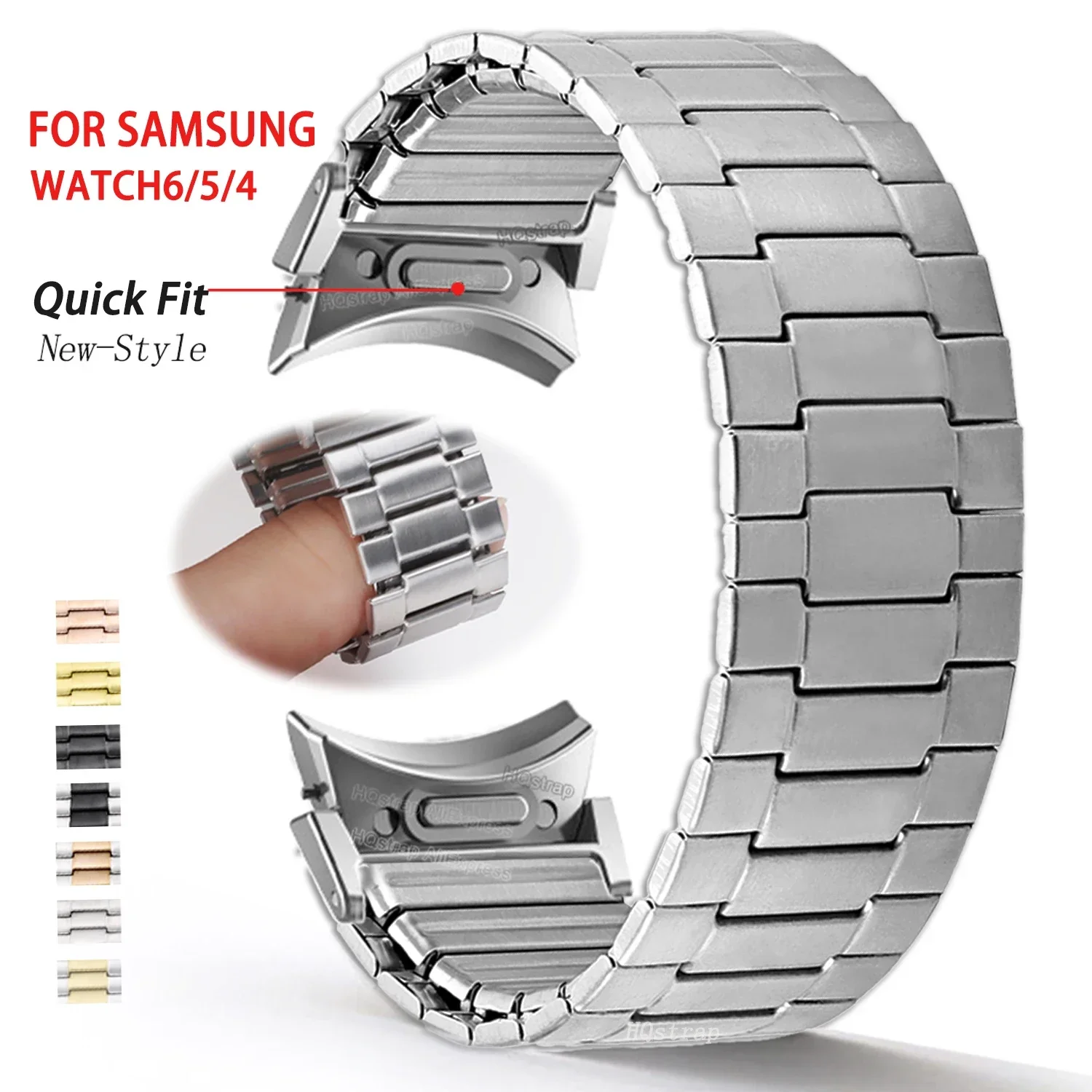 Elastisches Metallarmband für Samsung Galaxy Watch 6 Classic 47 mm 43 mm, Erweiterungs-Edelstahlband für Samsung Watch6 5 4 40 mm 44 mm