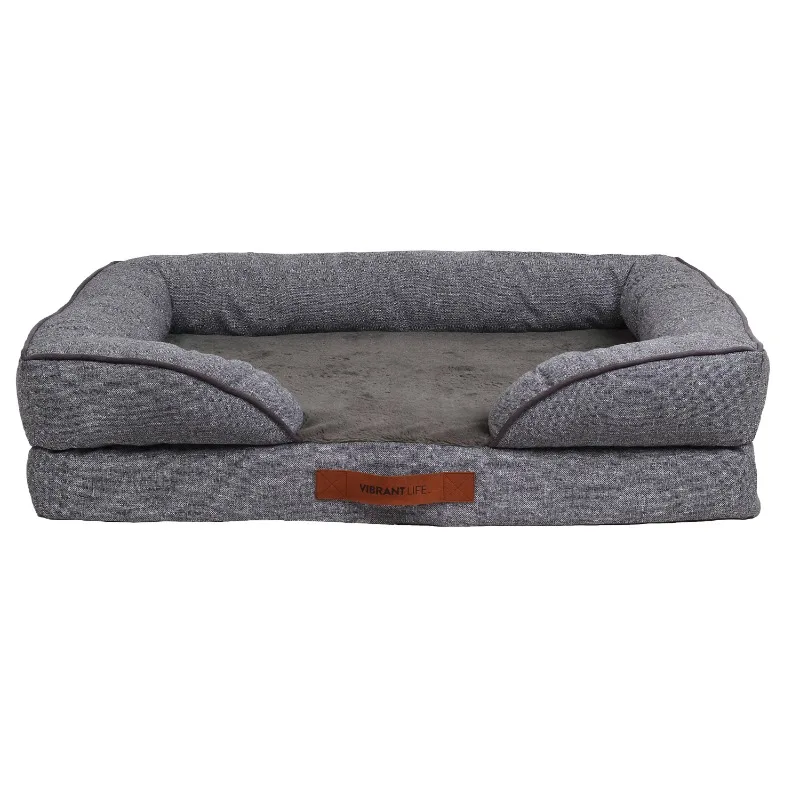 

Large Cozy Orthopedic Sofa-Style Dog & Cat Bed, Gray