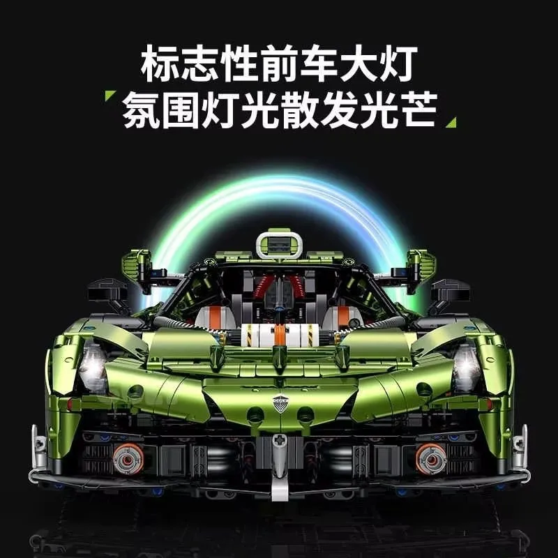 GULY 10628 3838pcs 1:8 MOC Technical RC Racing Building Blocks Assembling Supercar Bricks Model Toys for Children Christmas Gift