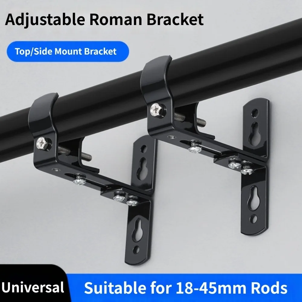 Double Pole Fixed For Curtain Rod Bracket Stainless Steel Construction with Pre Drilled Holes and Smooth Polished