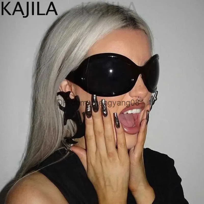 

Sunglasses Oversized Steampunk Sunglasses Women Men 2023 Luxury Brand Oval Y2K Sports Punk Sun Glasses for Ladies Retro 2000's E