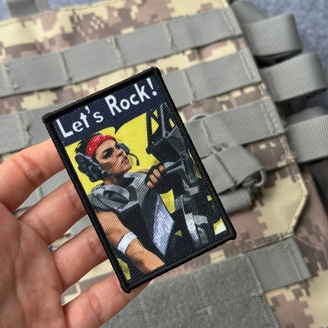 Parche táctico Let's Rock – Bandera Morale con gancho y bucle - imagen 2
