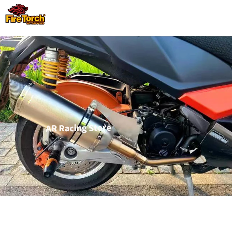 For Kymco Xciting 250 300 Xciting300 Motorcycle Full Exhaust System Muffler Tube Front Link Pipe Middle Link Escape Muffler