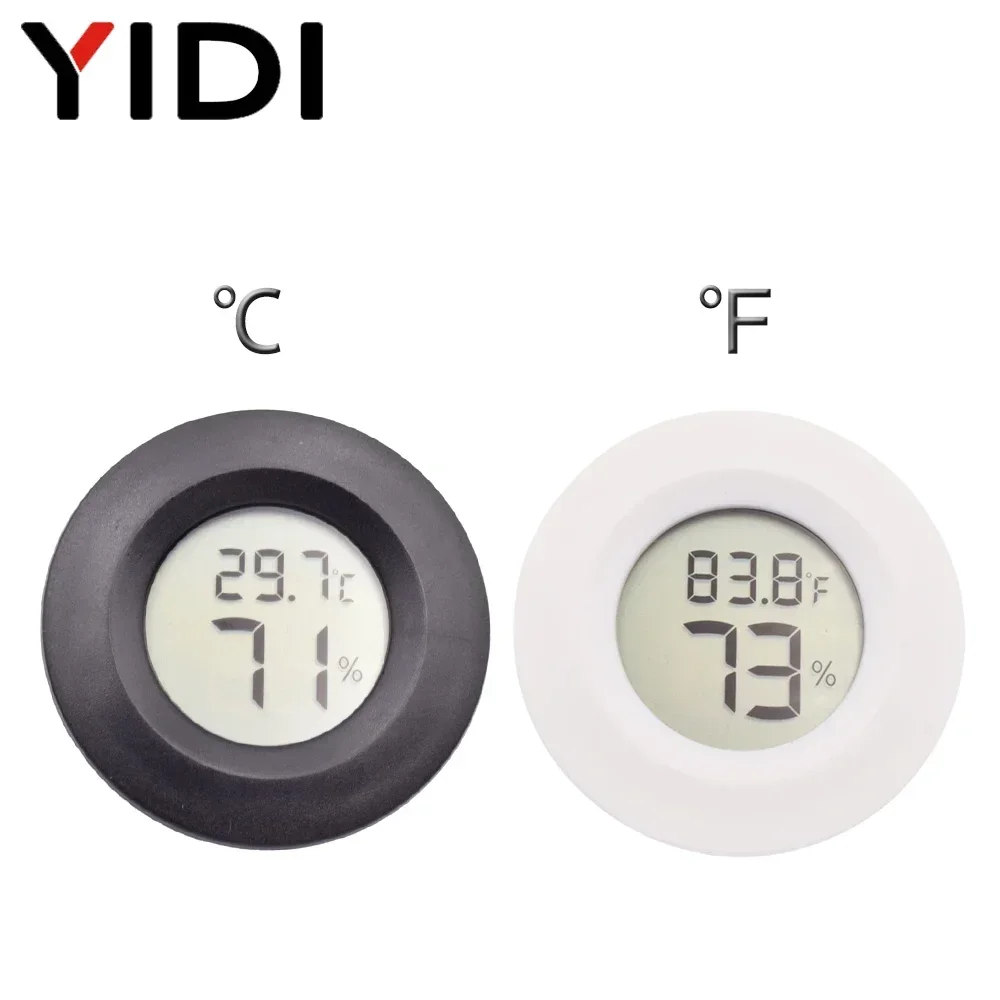 Mini Digital Round Hygrometer Thermometer Temperature Gauge Sensor Humidity Meter Detector Monitor Indoor Aquarium Incubator