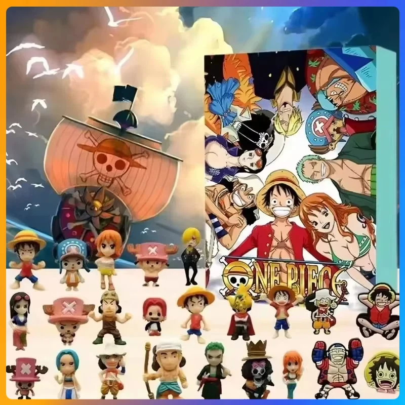 Calendario de Adviento de Anime One Piece, 24 Días de Diversión, Cuenta Regresiva de Halloween, Sorpresa Navideña, Regalos Coleccionables