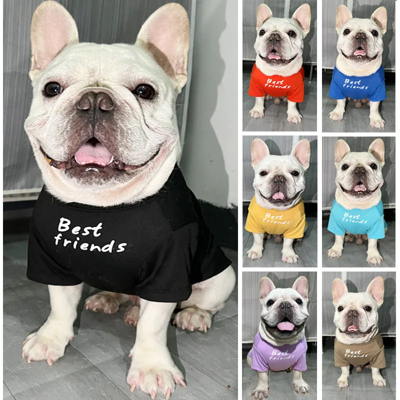 Dog Clothing Thin and Breathable Cat Octopus Bago Shapee Bulldog Indoor and Outdoor Pet Clothing Round Neck T-shirt Teddy Bear