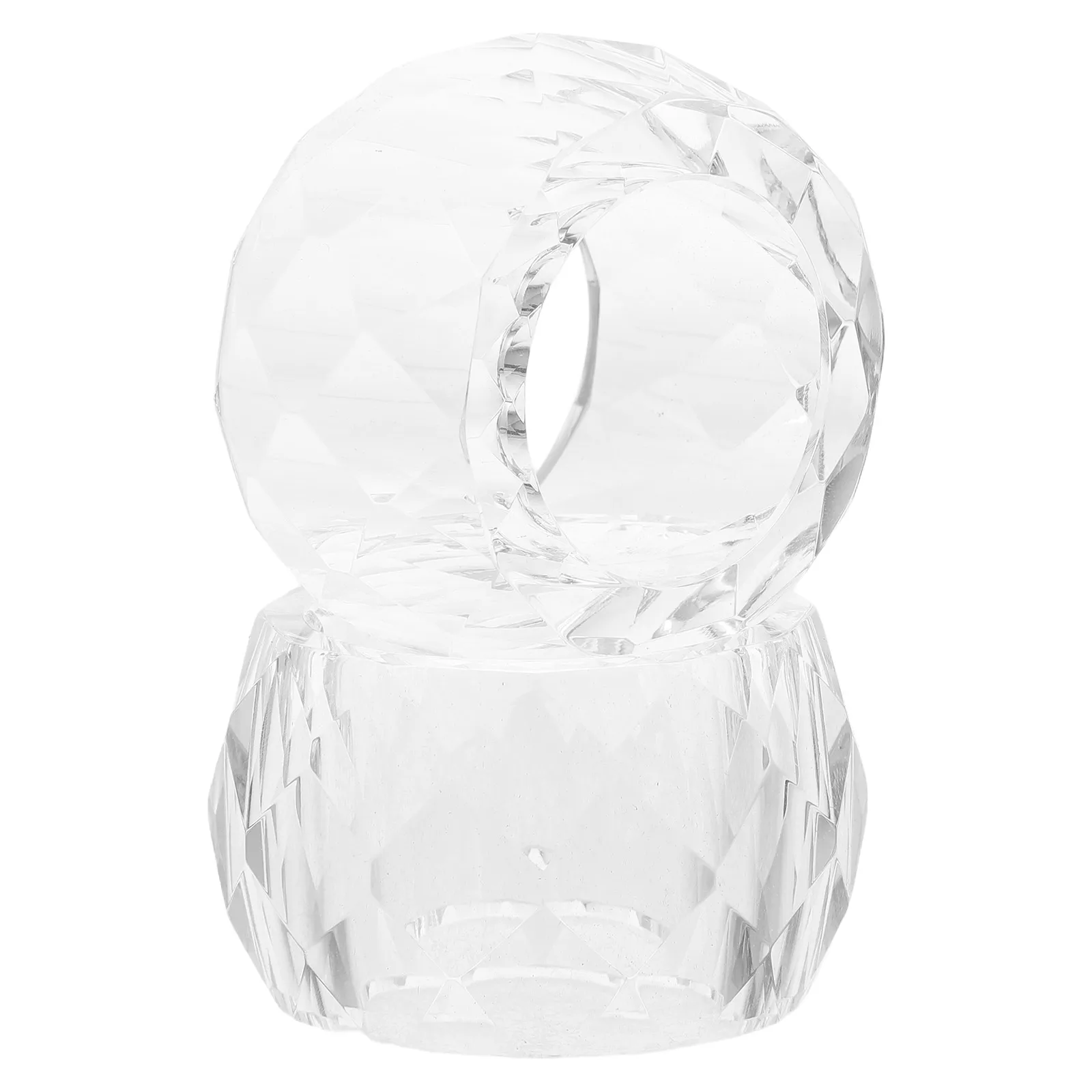 

2pcs Napkin Rings Clear Crystal Decorative Bands Elegant Table Serviette Holders Festival Holiday Party Clasp Ornament