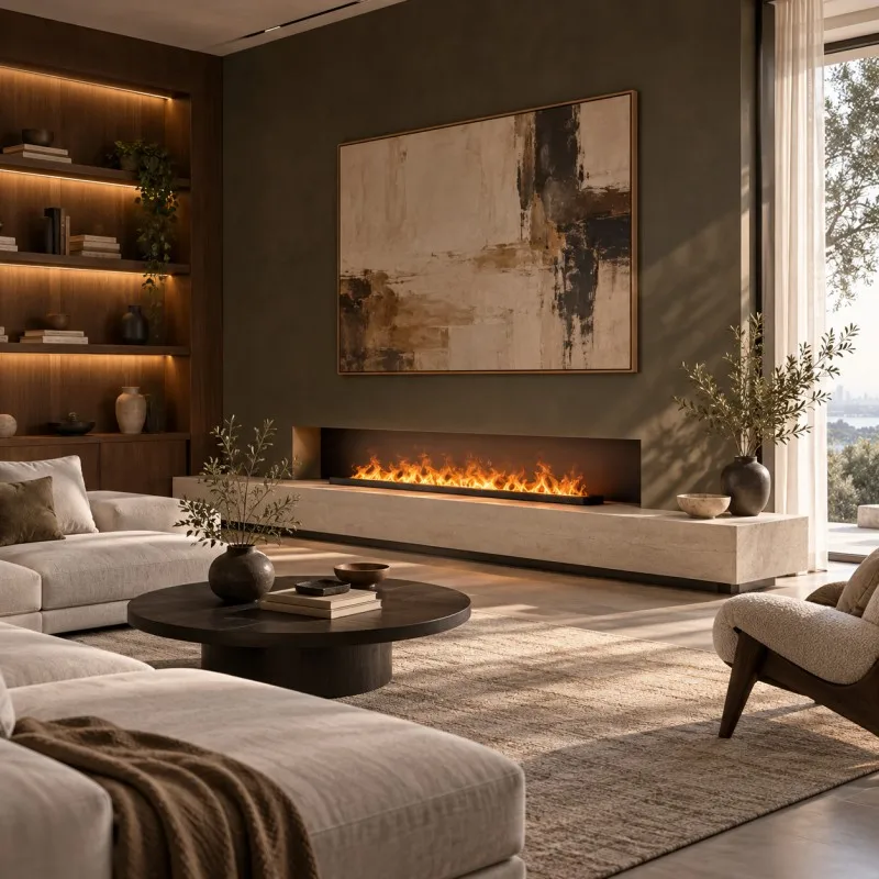 WOFAID 3D Mist Fireplace with Colorful LED Flame and Vapor Humidifier, Remote Control, Indoor Use Fireplace Electric Flame
