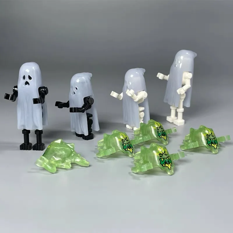 MOC 1PCS 19861pb01 Night Light Ghost Monster Building Blocks 70738 Helmet Accessories Brick Particle Toy Children Halloween Gift