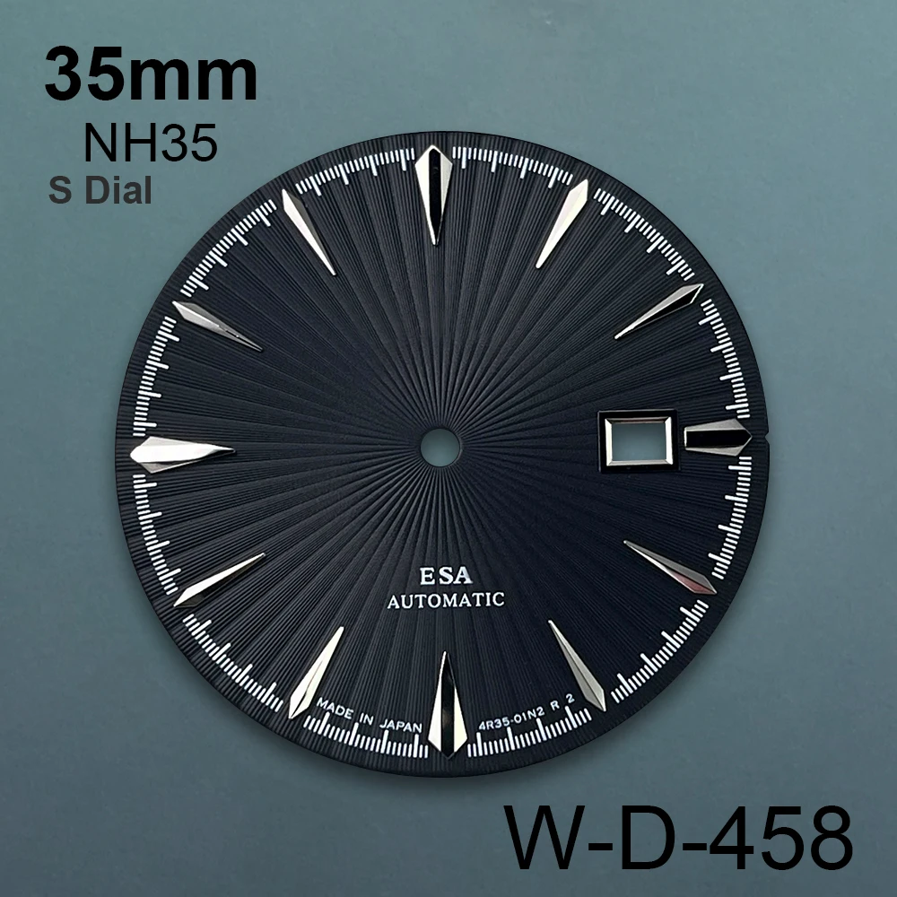35mm S Logo Cocktail Dial Suitable For NH35 Japanese Movement Vertical Stripe High Quality Dial Watch Accessories