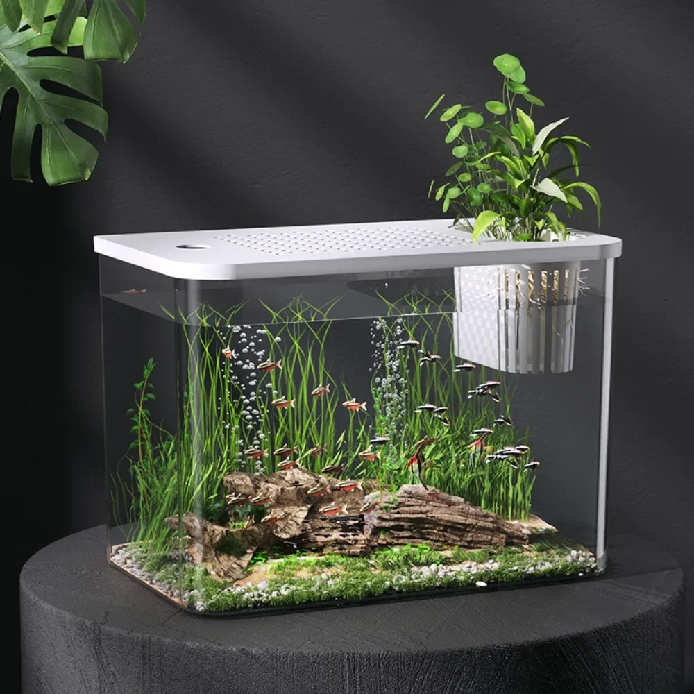 PET + ABS transparente con tapa acuario tanque hidropónico resistente a caídas tanque de tortuga pecera