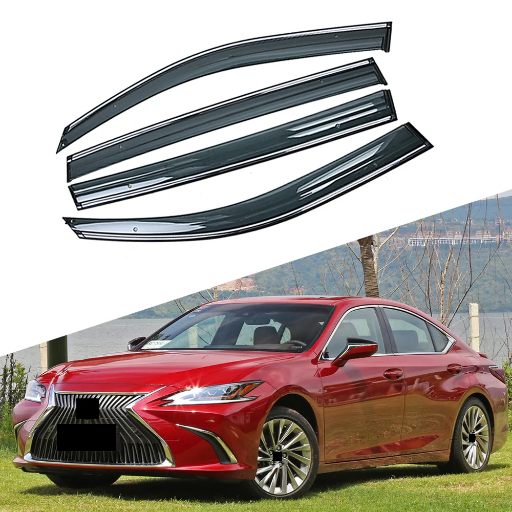 

For LEXUS ES 200 250 300h 350 XZ10 2018-2019 Car Window Sun Rain Shade Visors Shield Shelter Protector Cover Trim Frame Sticker