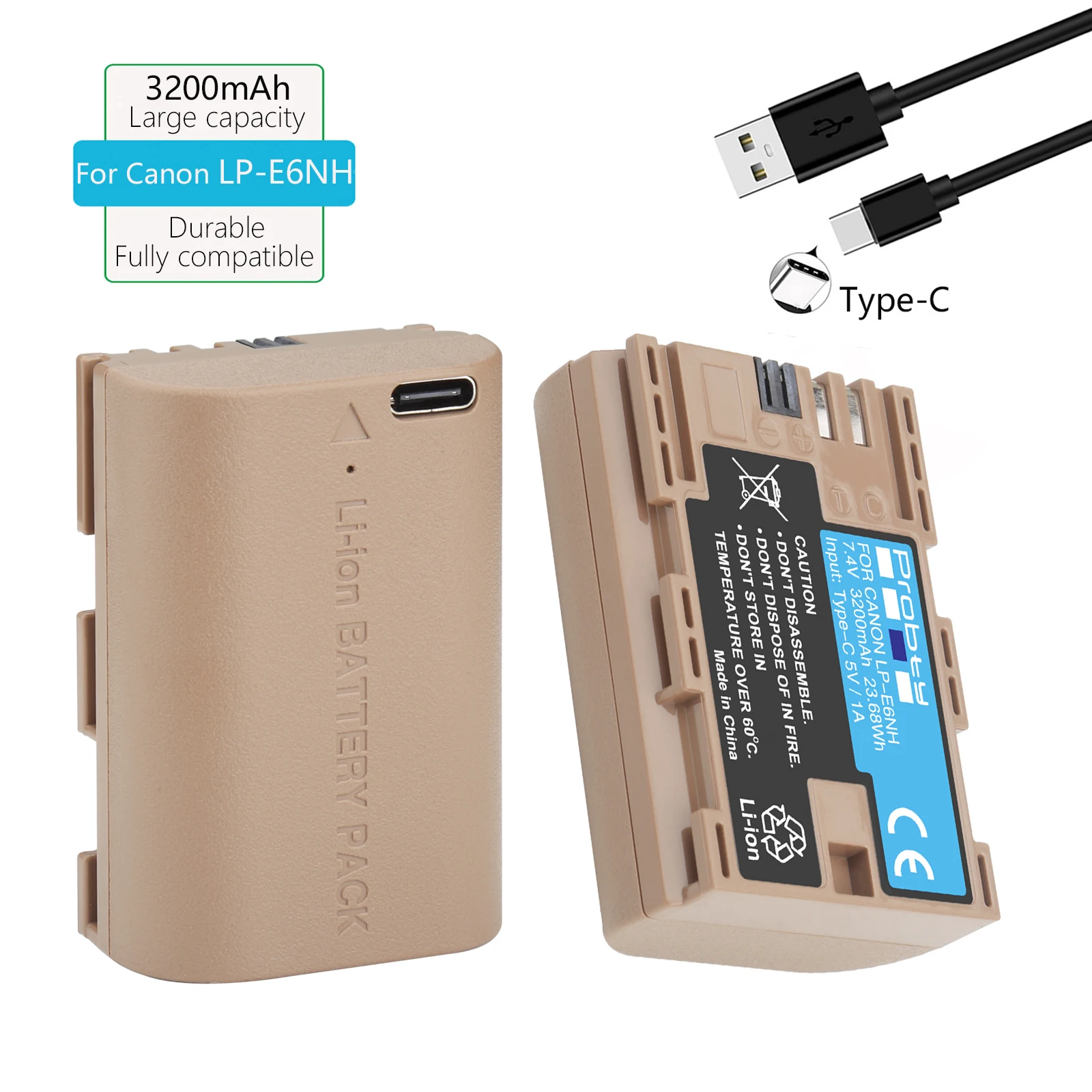 

Аккумулятор LP-E6NH LPE6NH 3200 мАч для камеры Canon EOS R R5 R6 5D Mark IV III 5DS R 6D Mark II 70D 7D Mark II 90D 80D